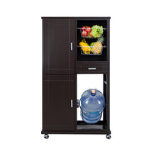 Cargar imagen en el visor de la galería, Alacena Yunuén. Multifuncional. Práctica y con gran capacidad de almacenaje. Guarda tu despensa, anota tus compras de super, coloca la fruta y sirve el agua, todo en un mismo lugar. Alacena de madera para cocina. Fruteros y portagarrafón.