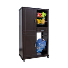 Cargar imagen en el visor de la galería, Alacena Yunuén. Multifuncional. Práctica y con gran capacidad de almacenaje. Guarda tu despensa, anota tus compras de super, coloca la fruta y sirve el agua, todo en un mismo lugar. Alacena de madera para cocina. Fruteros y portagarrafón.