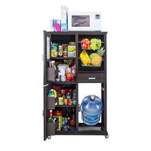 Cargar imagen en el visor de la galería, Alacena Yunuén. Multifuncional. Práctica y con gran capacidad de almacenaje. Guarda tu despensa, anota tus compras de super, coloca la fruta y sirve el agua, todo en un mismo lugar. Alacena de madera para cocina. Fruteros y portagarrafón.
